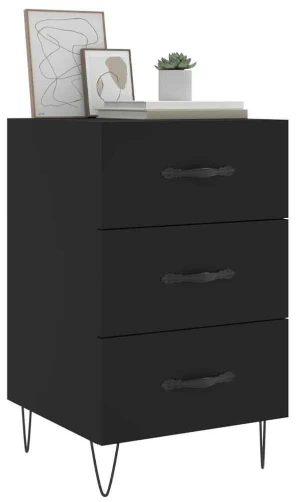 Mesa de cabeceira 40x40x66 cm derivados de madeira preto