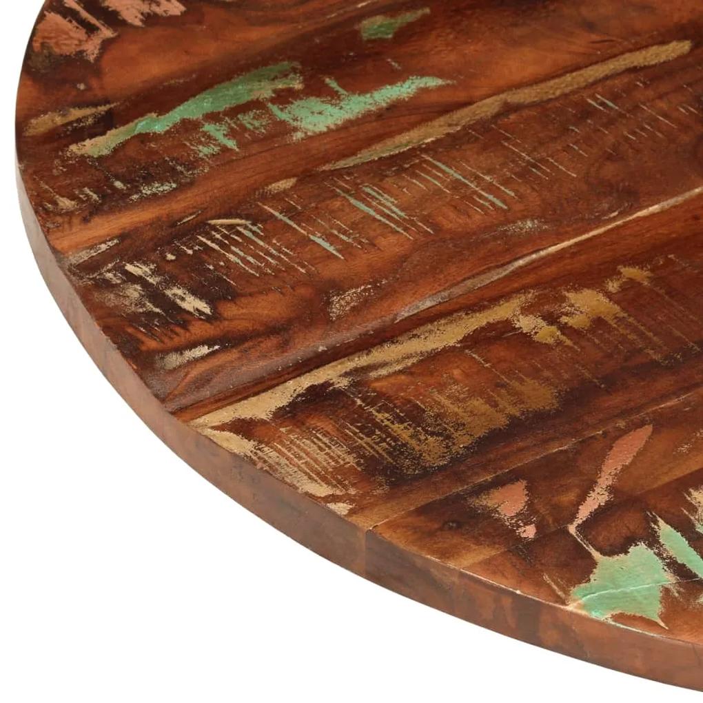 Tampo de mesa redondo Ø80x3,8cm madeira recuperada maciça