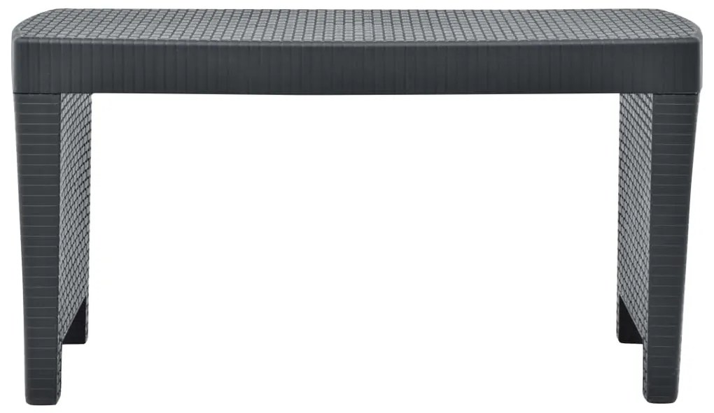 Conjunto lounge para jardim 3 pcs plástico antracite