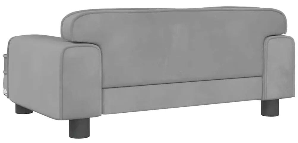 Cama para cães 70x45x30 cm veludo cinzento-claro