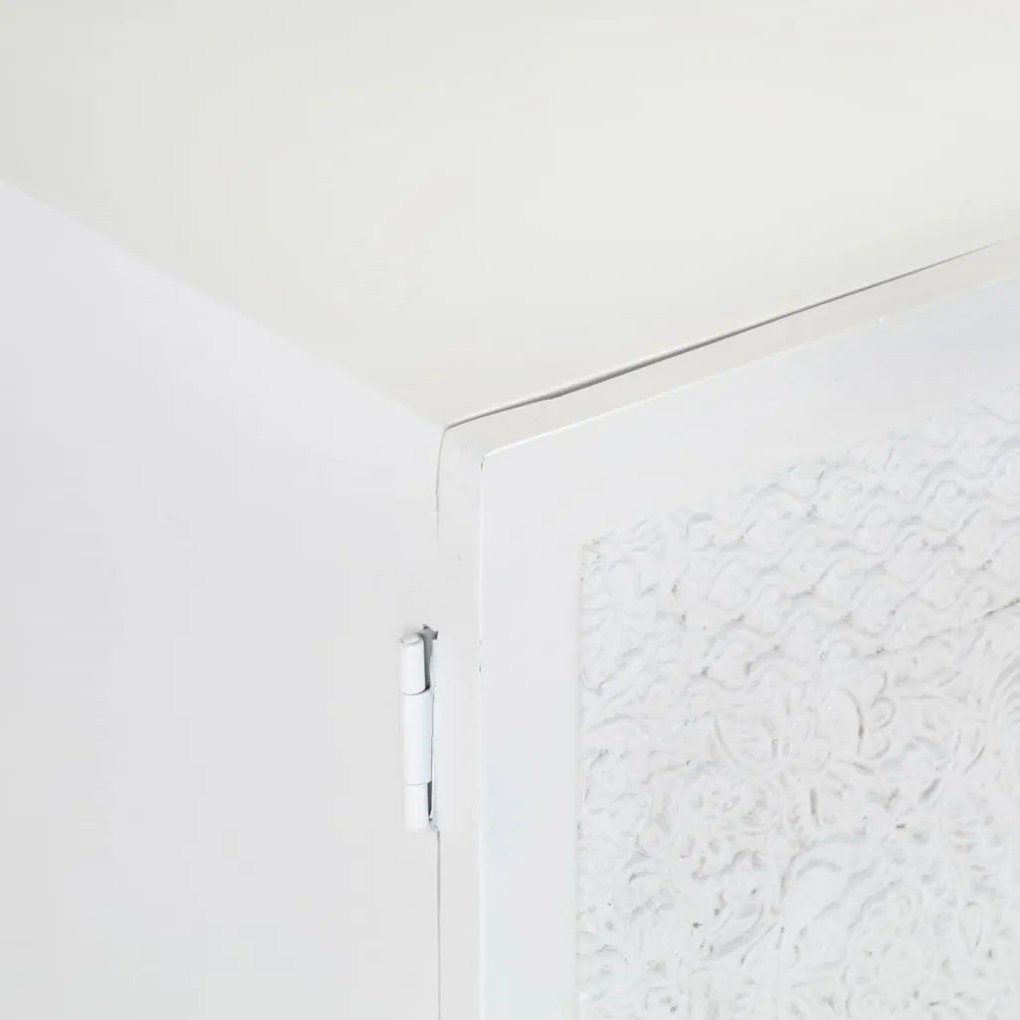 Móvel de TV 115x30x46 cm madeira de mangueira maciça branco