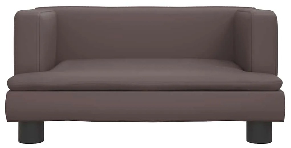 Cama para cães 60x40x30 cm couro artificial castanho