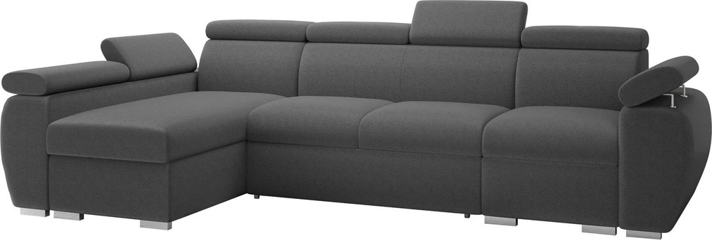 Sofá de canto Columbus 227, Cama com arrumação, 320x170x85cm, 161 kg, Pernas: Plástico