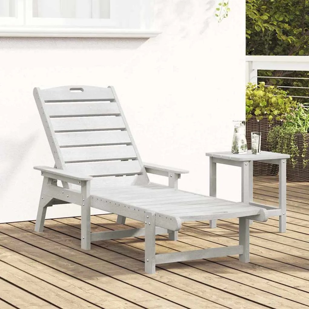 Sofá de Sol Branco 53x162x98.5 cm HDPE