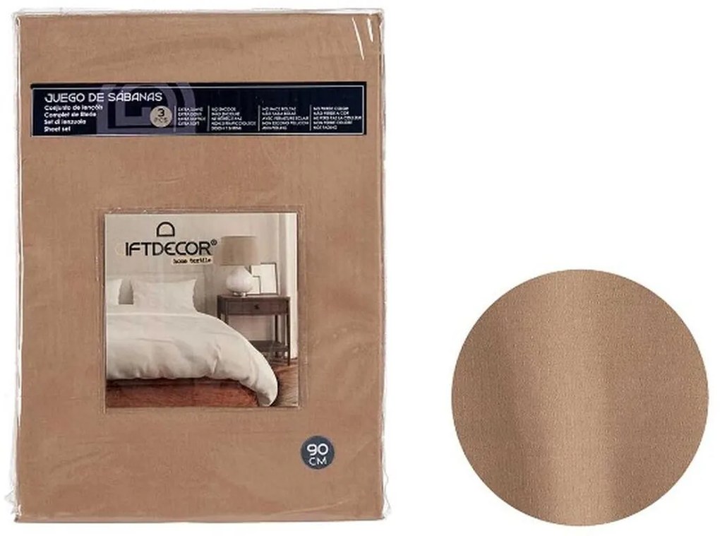 Conjunto de Lençóis Solteiro Castanho (12 Unidades)