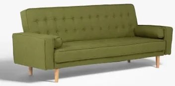 Sofá-cama De 3 Lugares Em Linho Brion Linho Verde Couve - Sklum