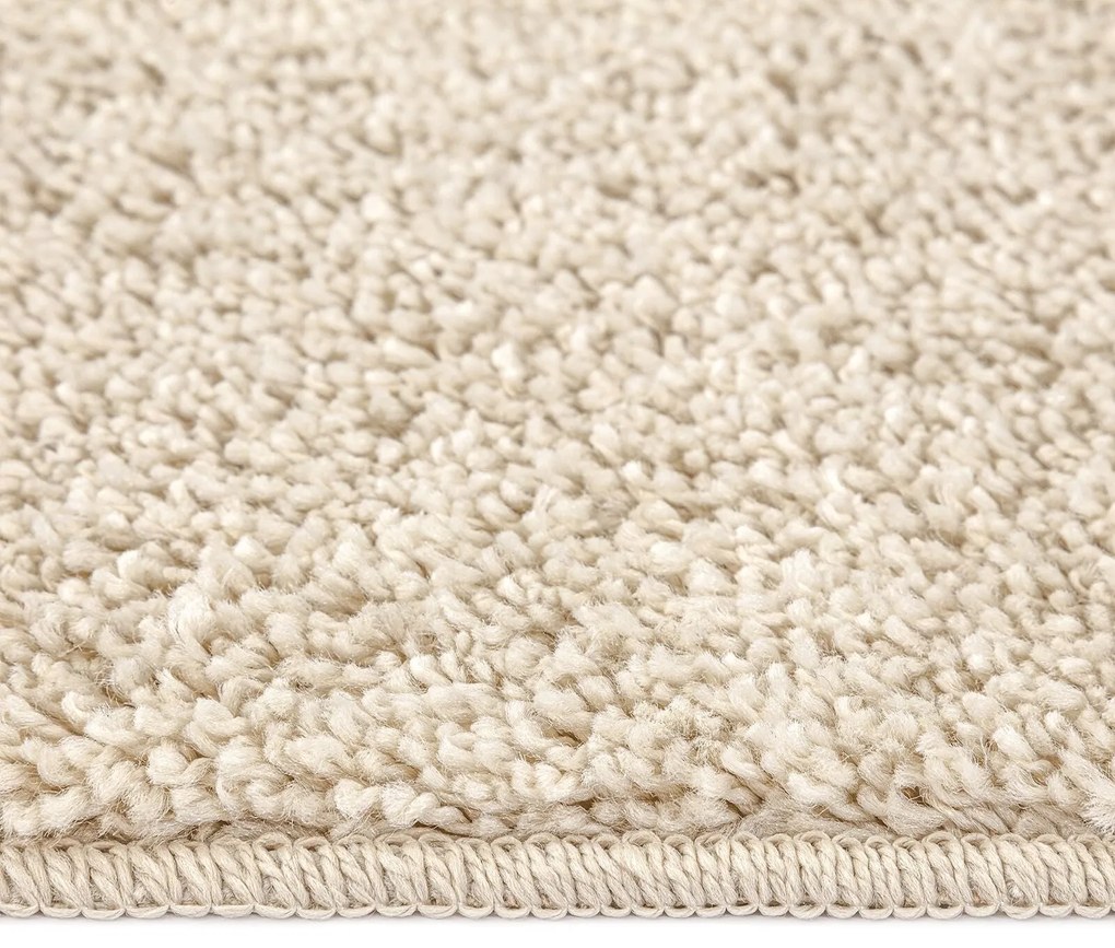 Tapete shaggy de alto pelo creme 160x160 cm PP