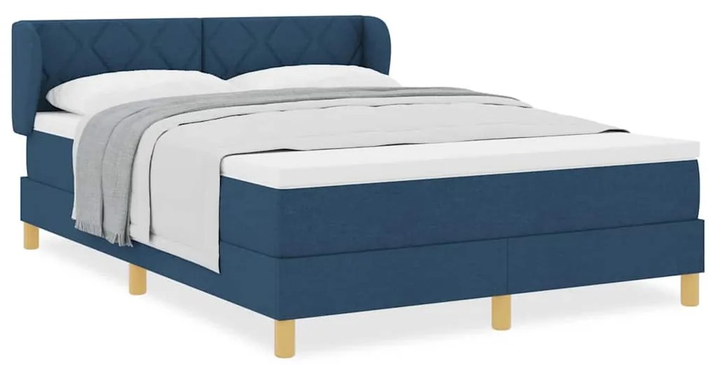 Cama Box com Colchão vidaXL, Azul, 140x200 cm, Tecido