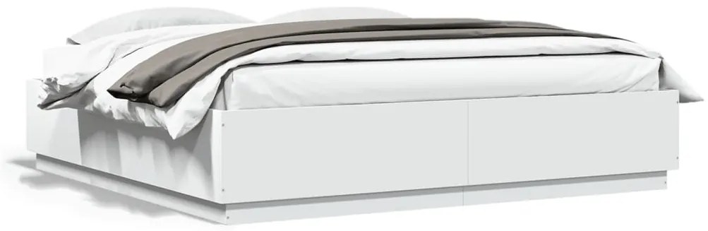 Estrutura cama c/ luzes LED 180x200 cm derivados madeira branco