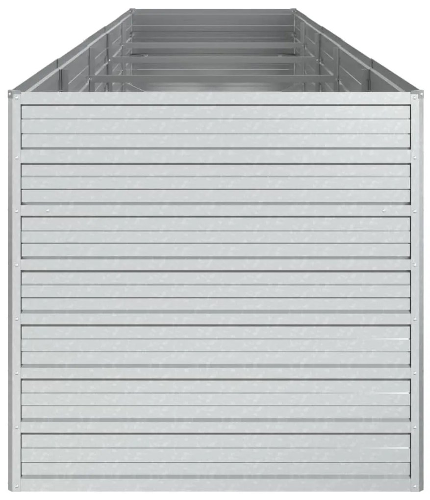 Canteiro elevado de jardim 400x80x77cm aço galvanizado prateado