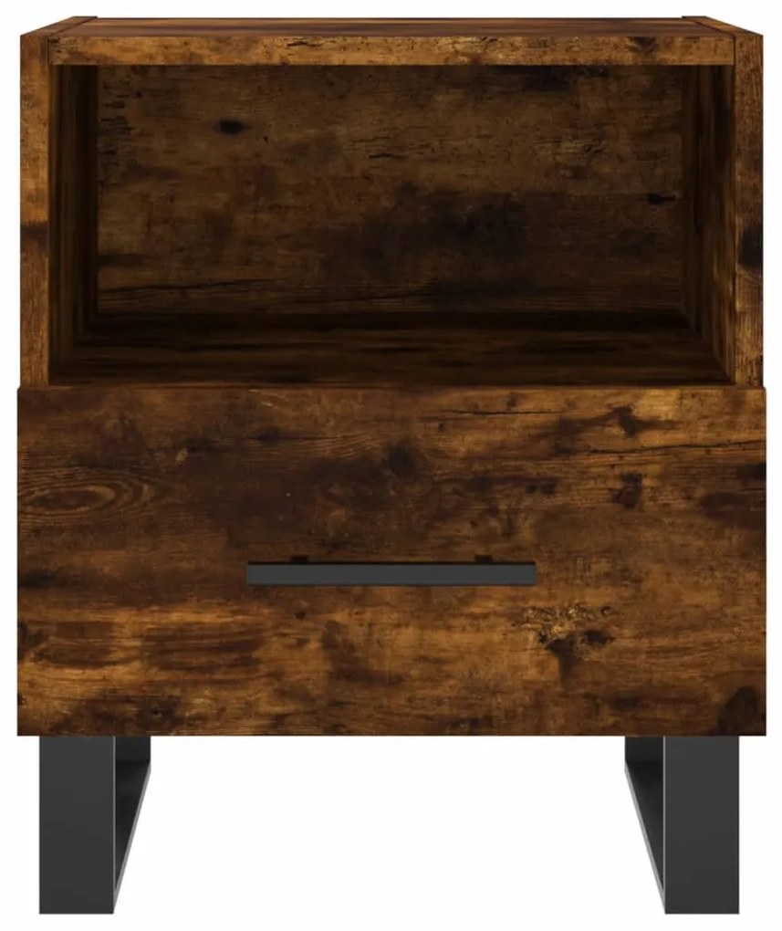 Mesa de cabeceira 2 pcs derivados de madeira carvalho fumado