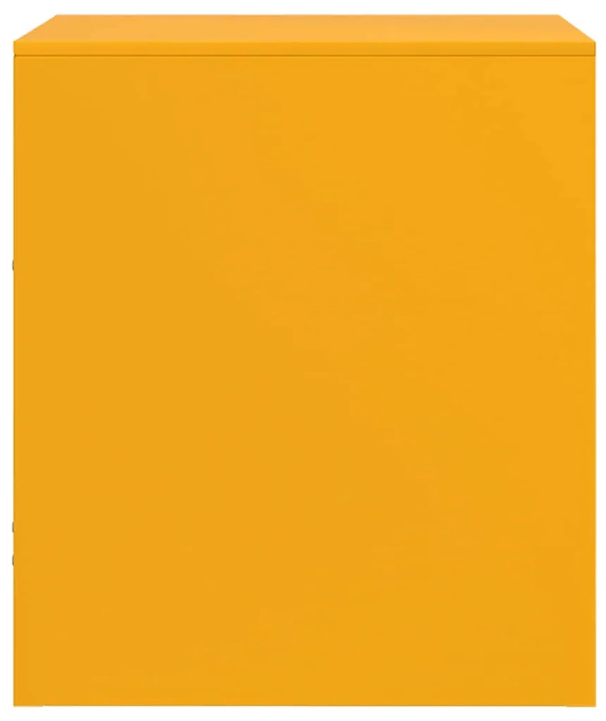 Mesas de cabeceira 2 pcs 34,5x39x44 cm aço amarelo mostarda