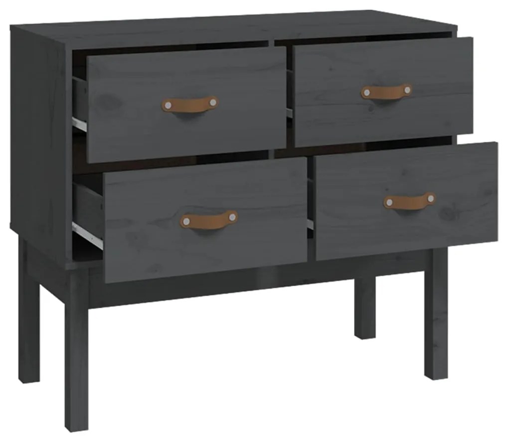 Mesa consola 90x40x78 cm madeira de pinho maciça cinza