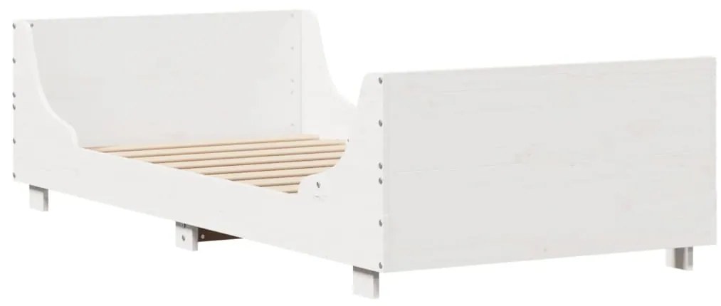 Cama sem colchão 90x200 cm madeira de pinho maciça branco