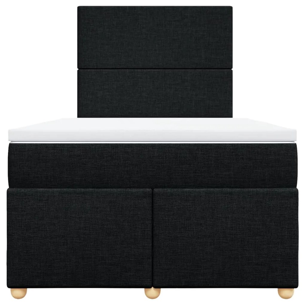 Cama boxspring com colchão 120x190 cm tecido preto