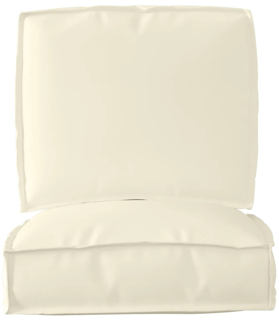 Conjunto de Almofadas de Palete 2 Peças Creme Tecido Oxford
