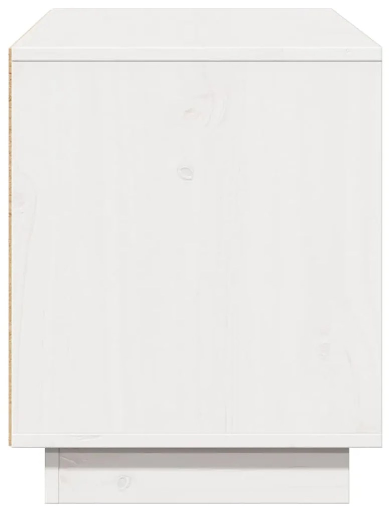 Móvel de TV 110,5x35x44 cm madeira de pinho maciça branco