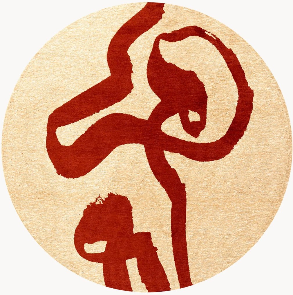 Tapete lavável redondo jacquard para interior e exterior Ribbon