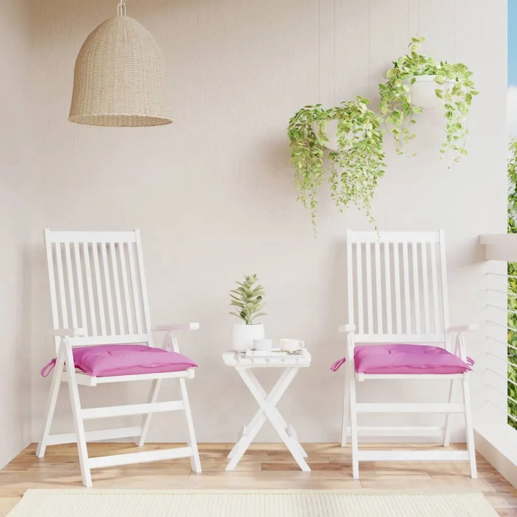 vidaXL Almofadões para cadeira 2 pcs 40x40x7 cm tecido rosa