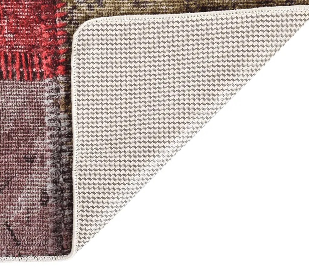 Tapete lavável antiderrapante 80x300 cm patchwork multicor