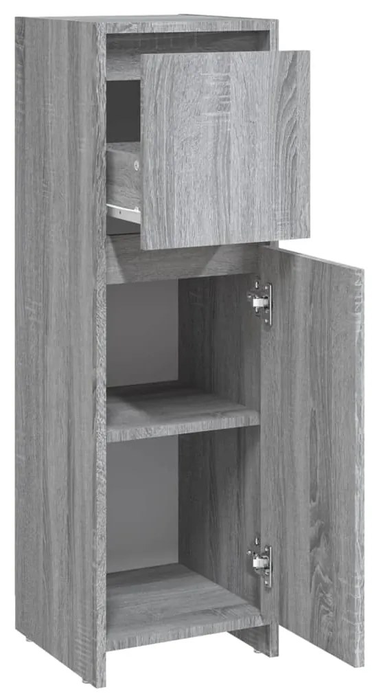 Armário WC 30x30x95 cm derivados de madeira cinzento sonoma