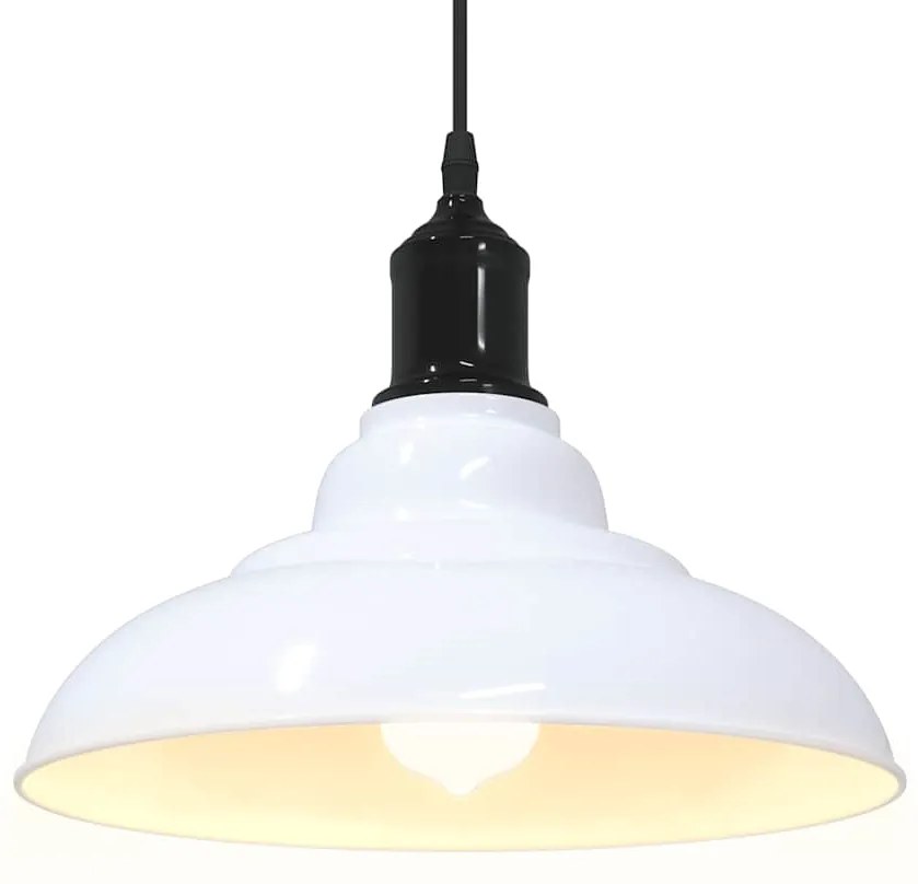 Candeeiro suspenso regulável altura E27 branco brilhante Ø31cm