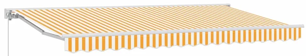 Toldo Retrátil Manual Amarelo e Branco 400x200 cm