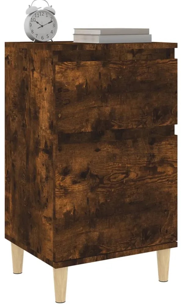 Mesa de cabeceira 40x35x70 cm cor carvalho fumado