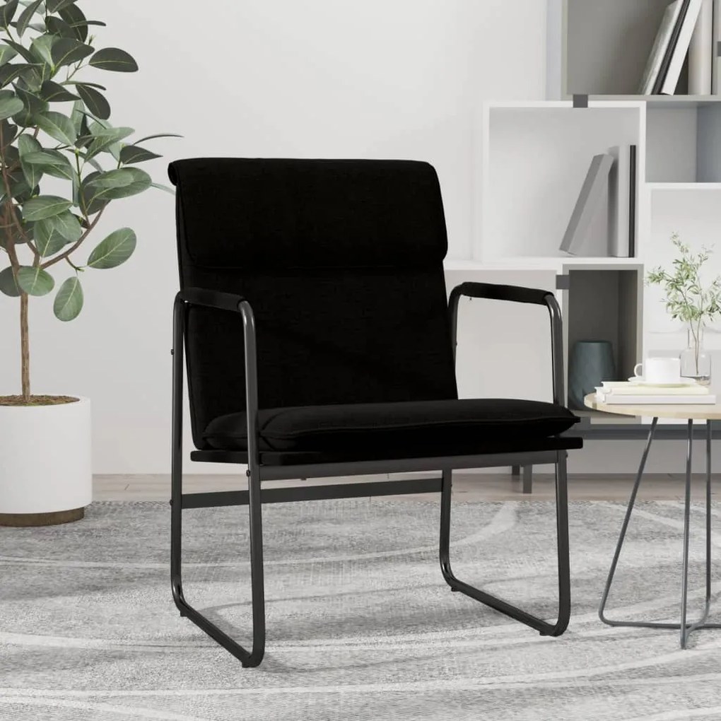 vidaXL Cadeira lounge 55x64x80 cm tecido preto