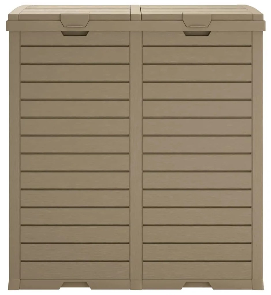 Caixote lixo exterior 78x41x86 cm polipropileno castanho-claro