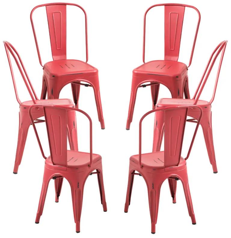 Pack 6 Cadeiras Torix Vintage - Vermelho vintage