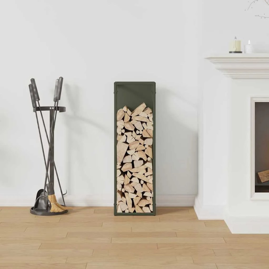 Suporte para lenha aço laminado a frio verde azeitona