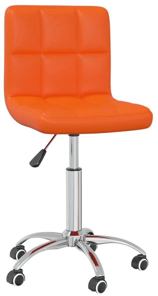 3087568 vidaXL Cadeira de jantar giratória couro artificial laranja