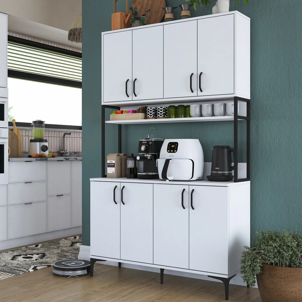 Armário Alto de Cozinha "Stella" - 120 x 198,6 x 40 cm - Branco - Desi