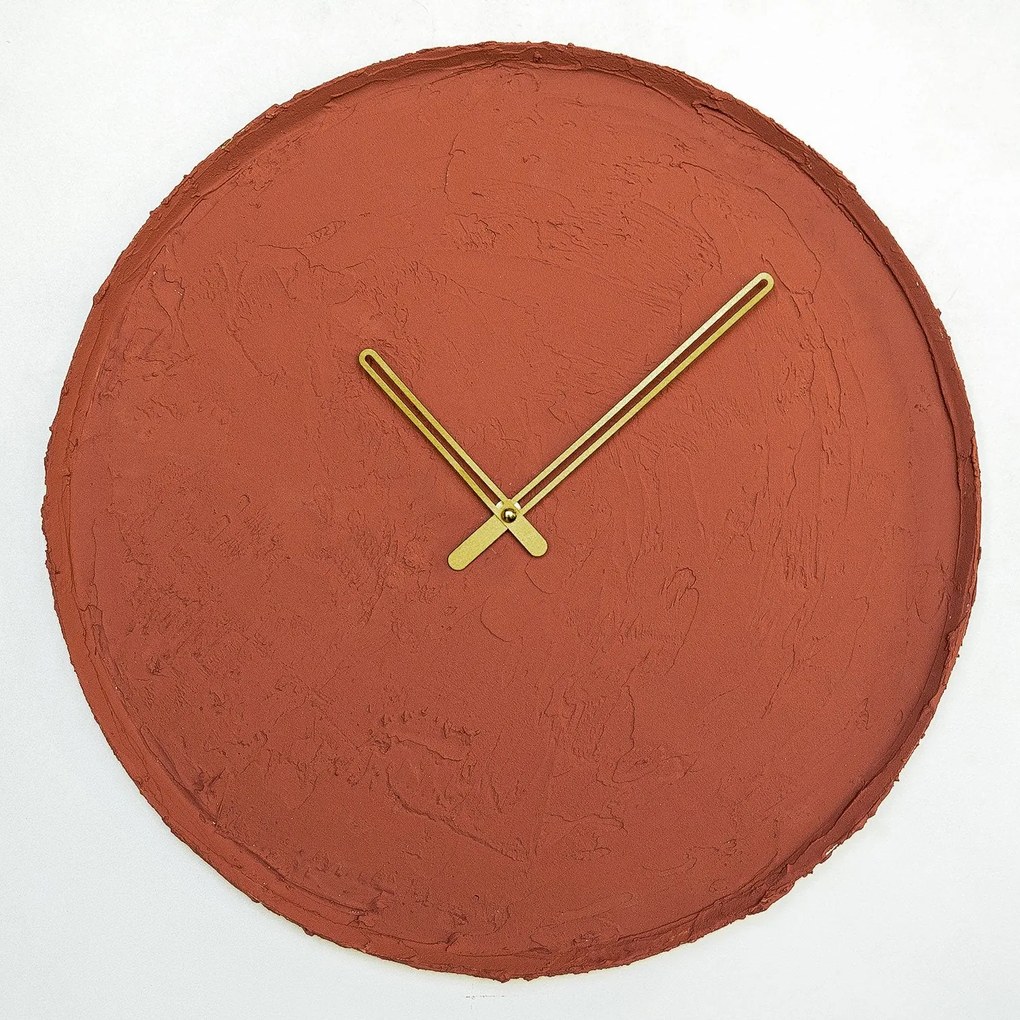 Relógio de Parede Decorativo Aps111 – Vermelho Telha – 49 x 49 cm