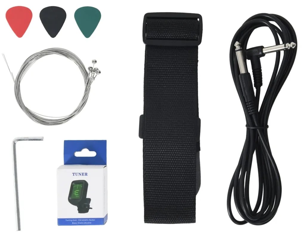 Guitarra elétrica p/ crianças com saco 3/4 30" castanho/preto