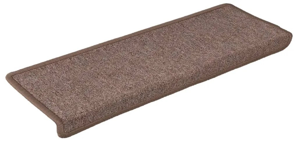 Tapete/carpete para degraus 15 pcs 65x21x4 cm castanho