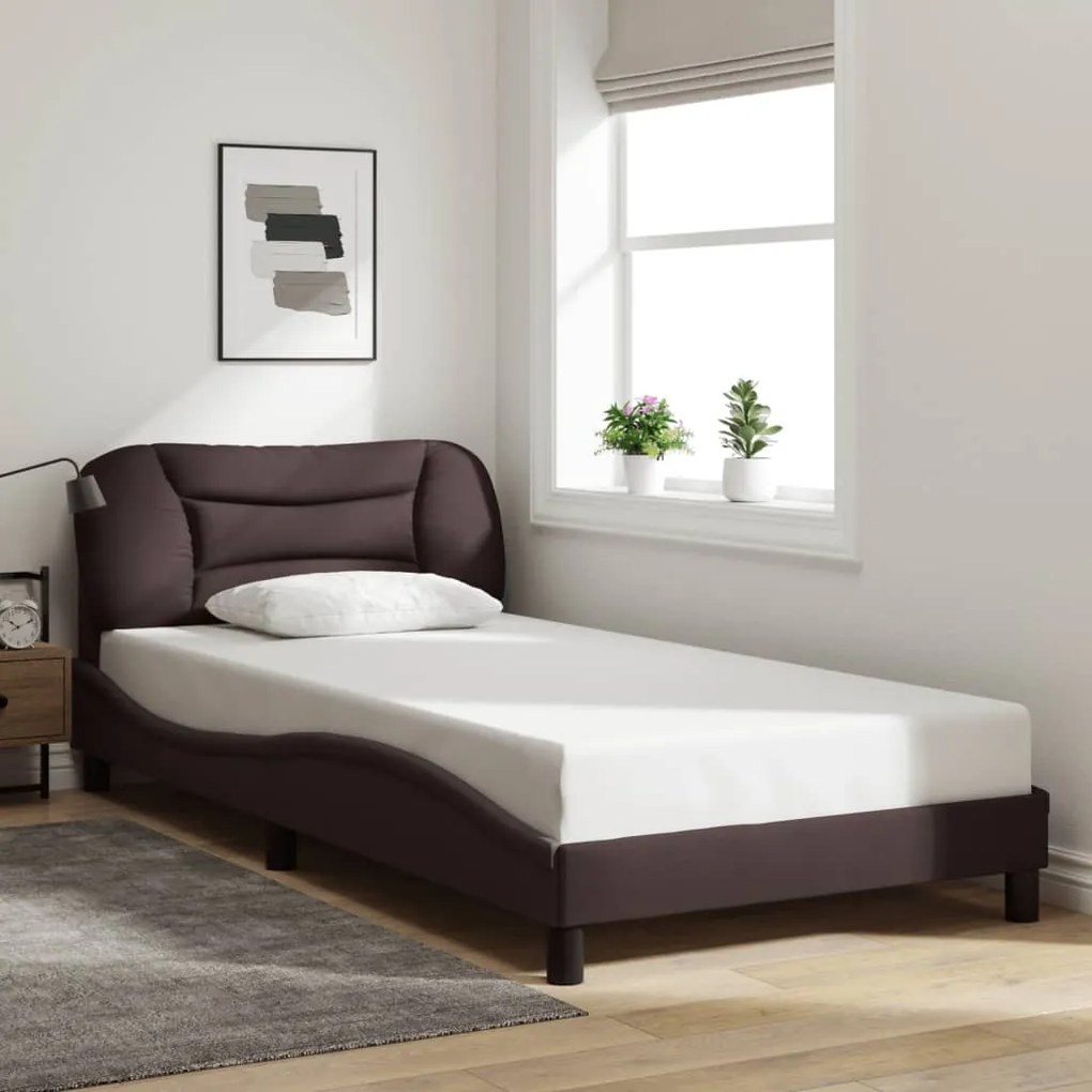 Estrutura de cama com LED sem colchão 100x200 cm tecido