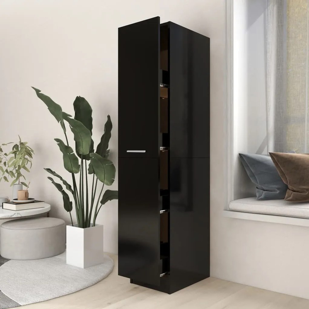 vidaXL Armário boticário 30x42,5x150 cm derivados de madeira preto