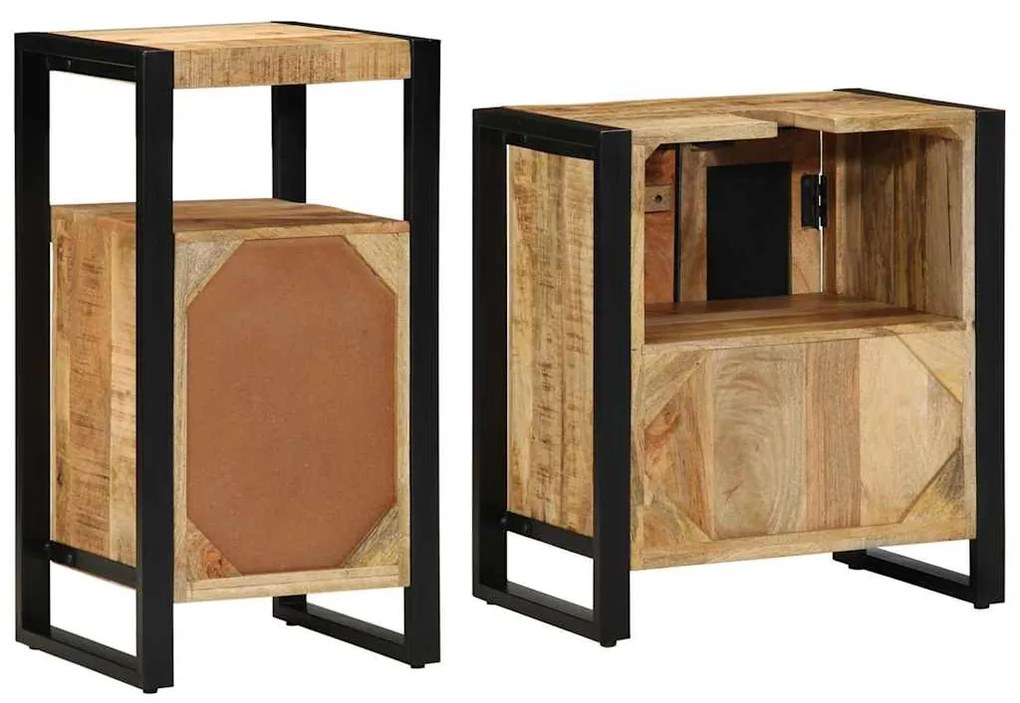 Conjunto de Móveis para Banheiro 2 pcs Madeira de manga rústica
