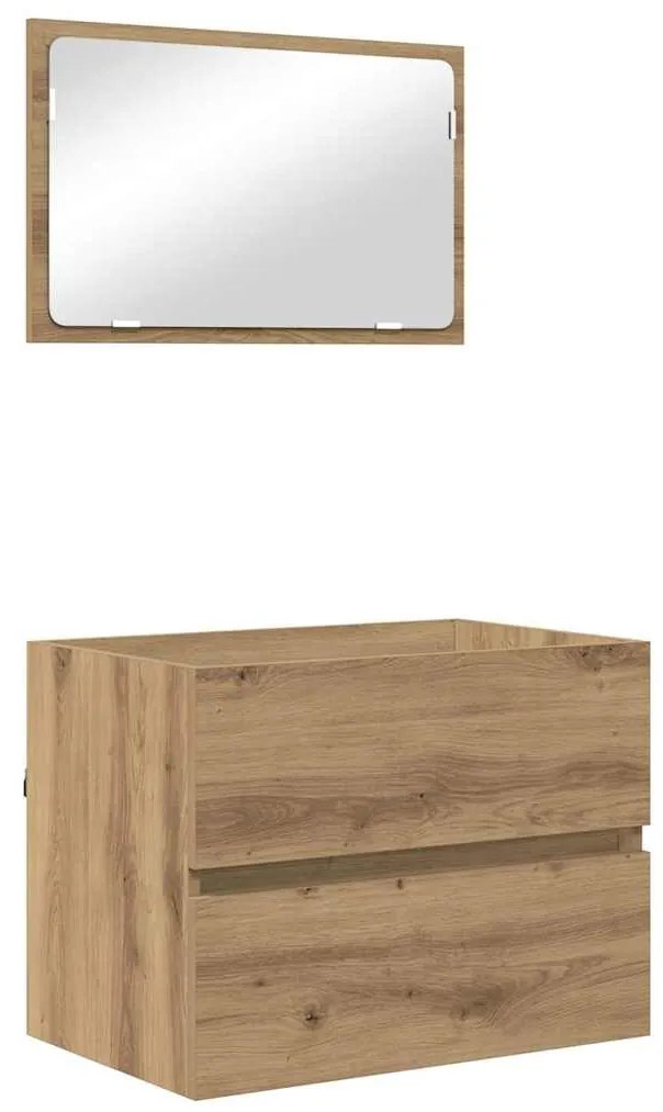 Conjunto de Móveis para Banheiro 3 pcs Carvalho preto