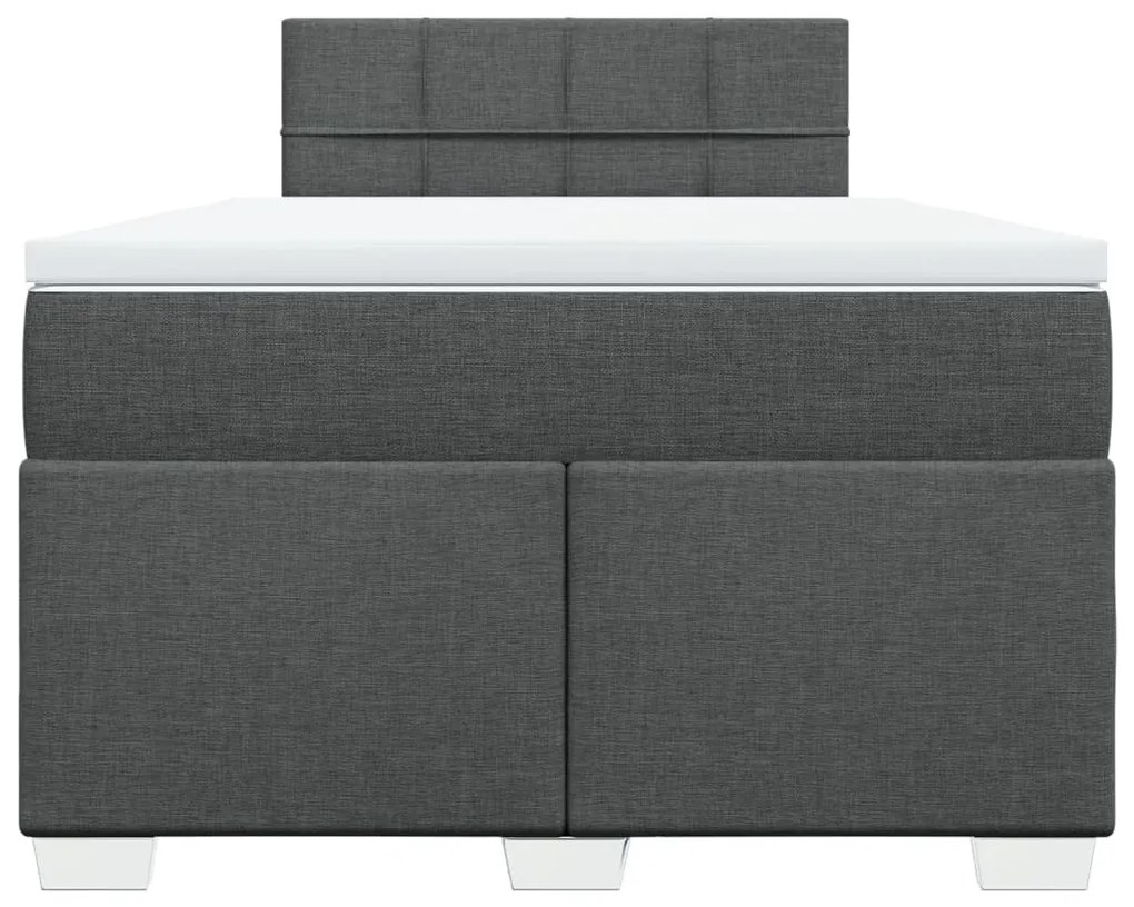 Cama boxspring com colchão 120x190 cm tecido cinzento-escuro