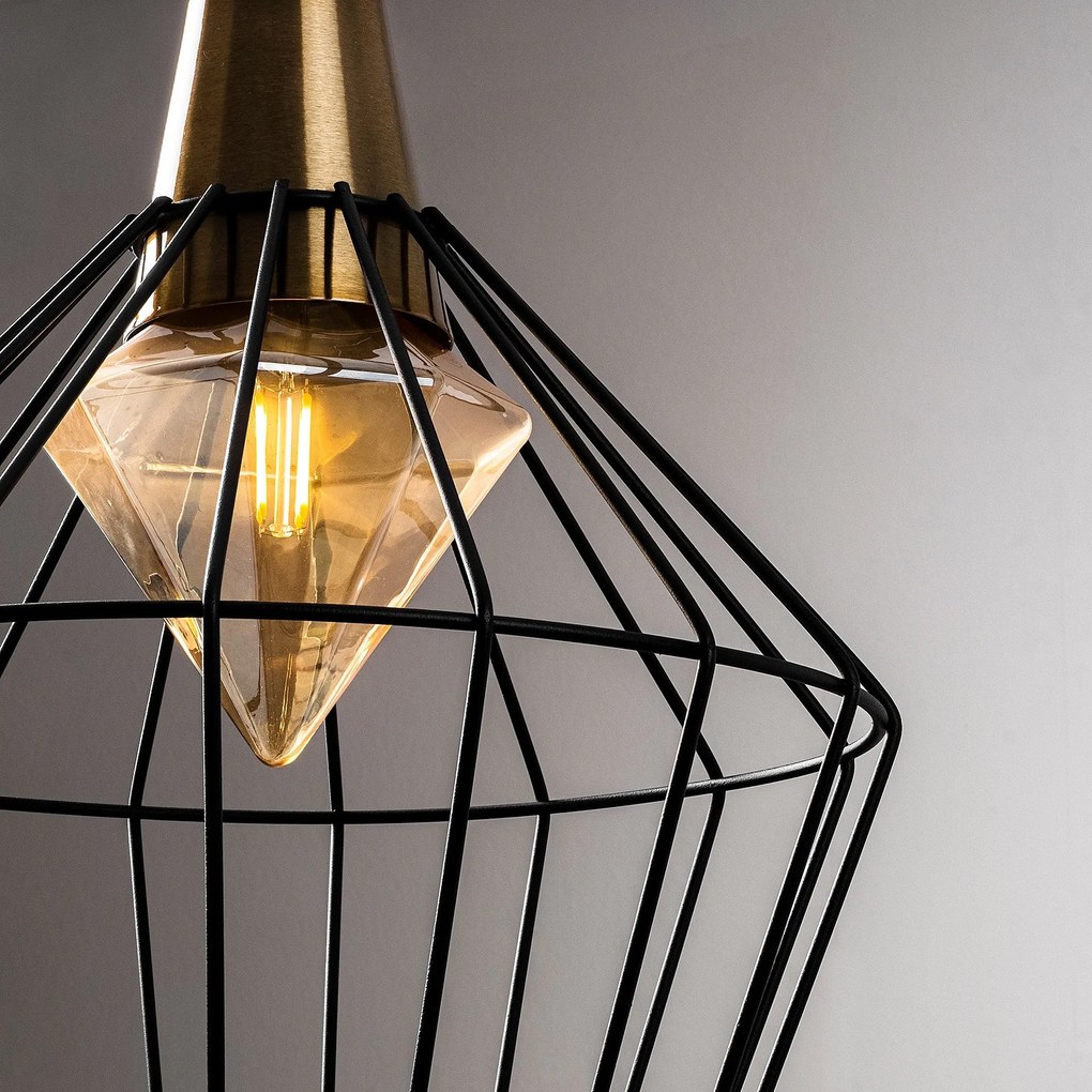Candeeiro Wire – Preto – 30 x 30 cm
