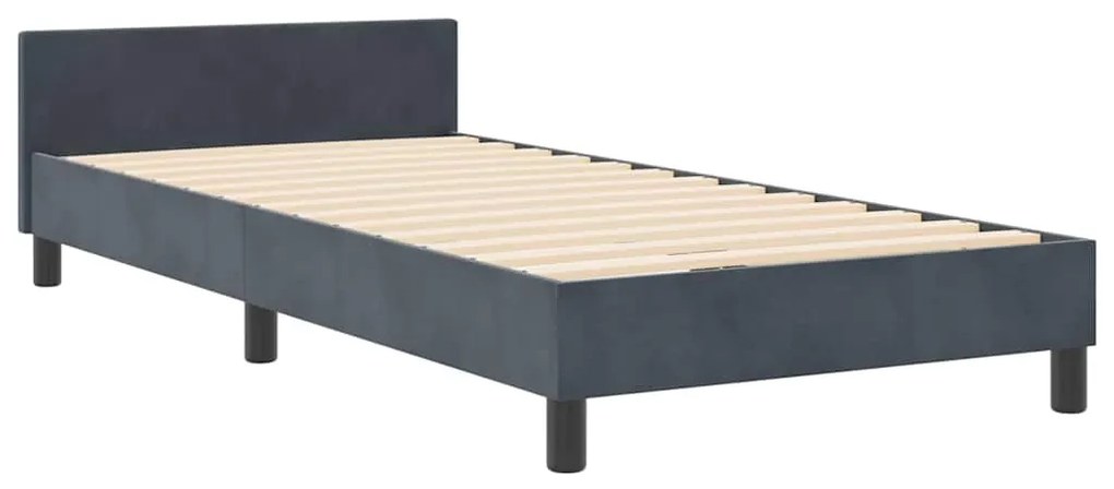 Estrutura de Cama vidaXL Cinza Escuro 80x200 cm Veludo