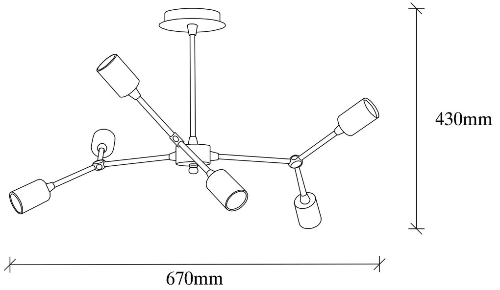Candeeiro Chandelier Sparrow – Branco – 67 x 67 cm