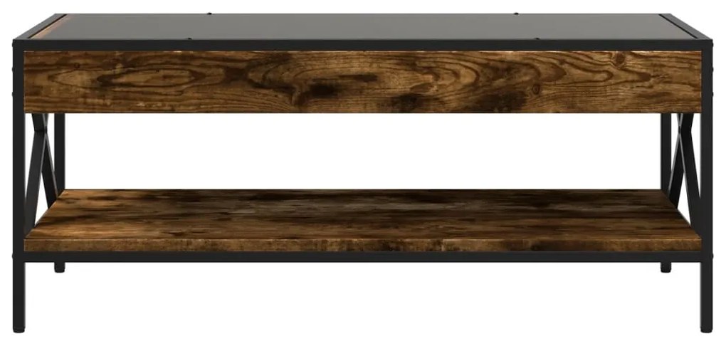 Mesa de centro luzes LED Infinity 90x50x38 cm carvalho fumado