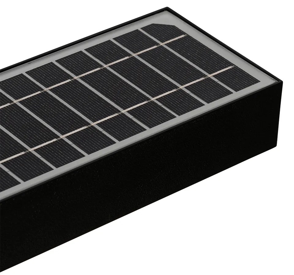 LED Candeeiro de parede exterior preto com médios e sensor a energia solar - Kayo Moderno