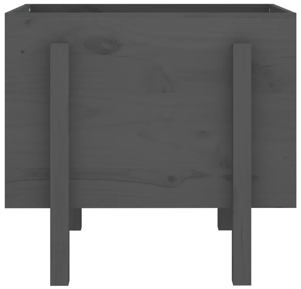 Vaso/floreira de jardim 62x50x57 cm pinho maciço cinzento
