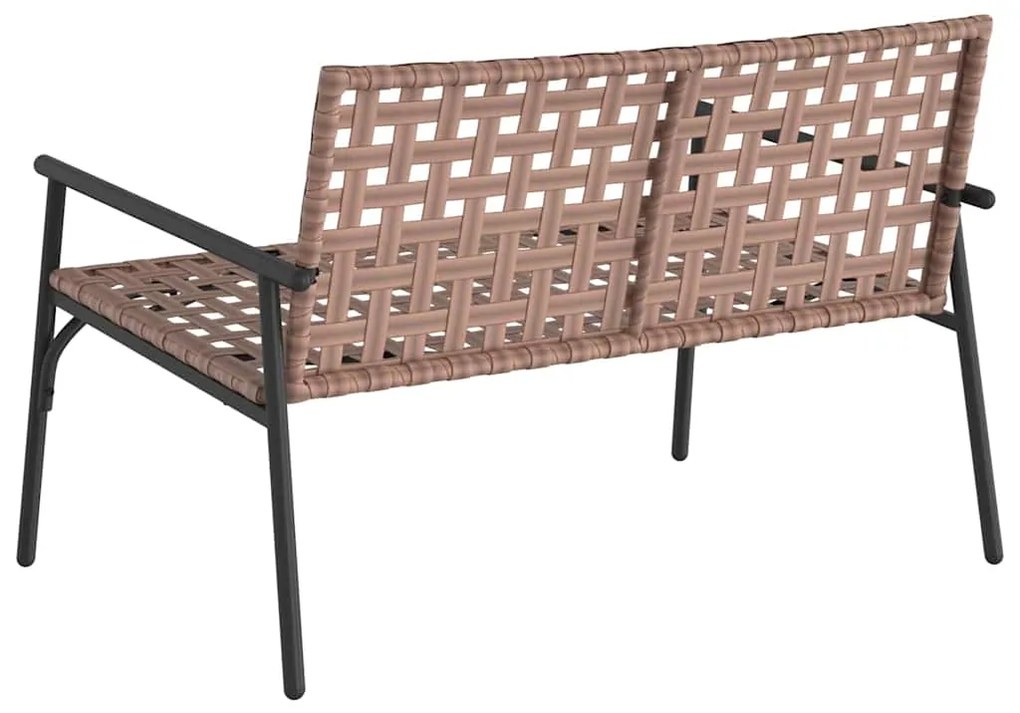 Banco de Jardim vidaXL Preto 113x79x75 cm Polirattan