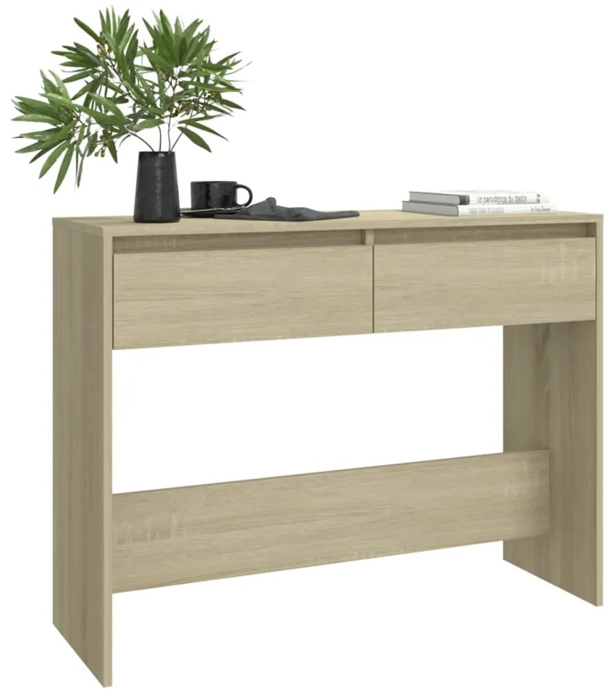 Mesa consola 100x35x76,5 cm derivados madeira carvalho sonoma
